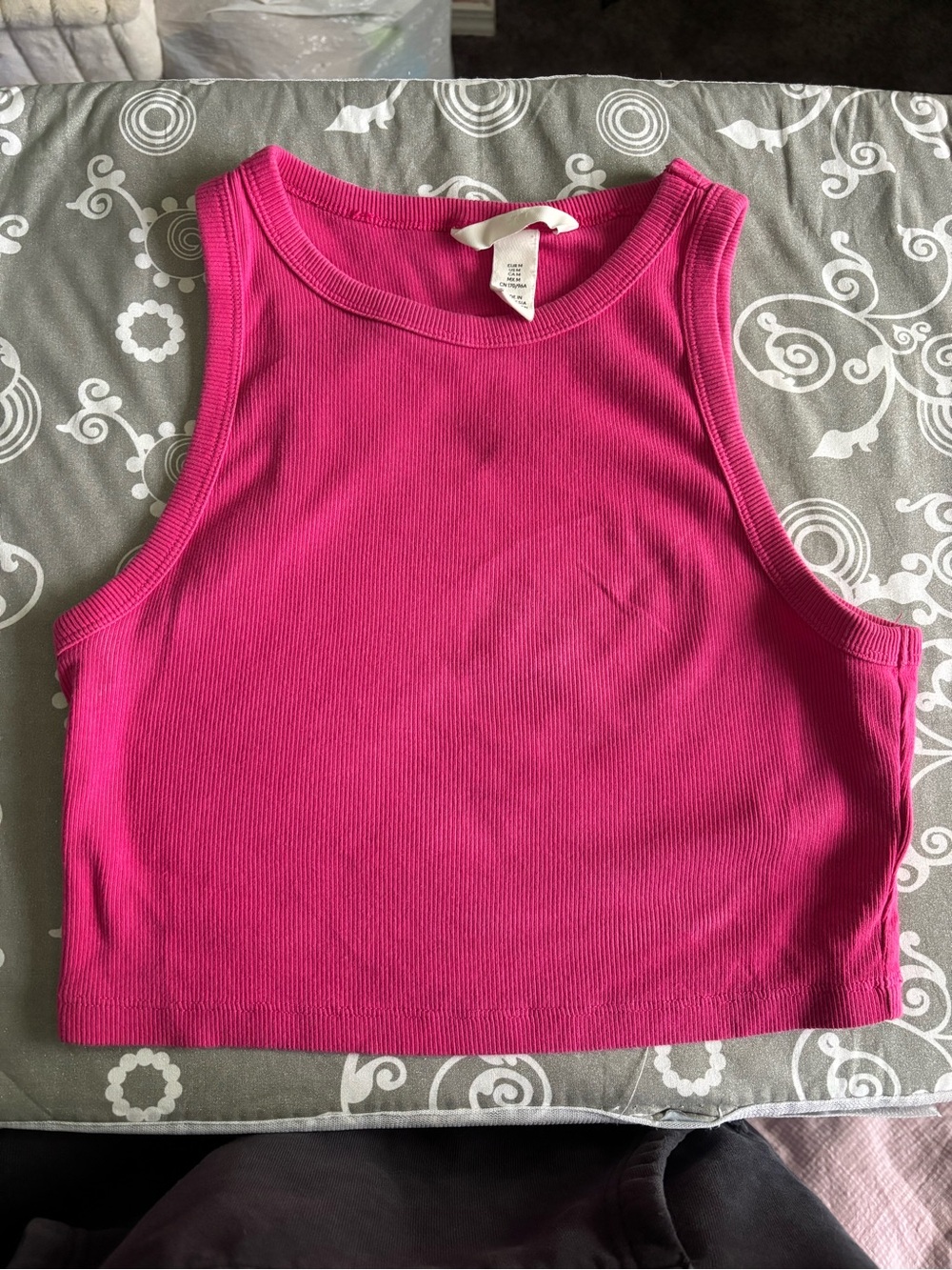H&M Hot Pink Ribbed Crop Tank